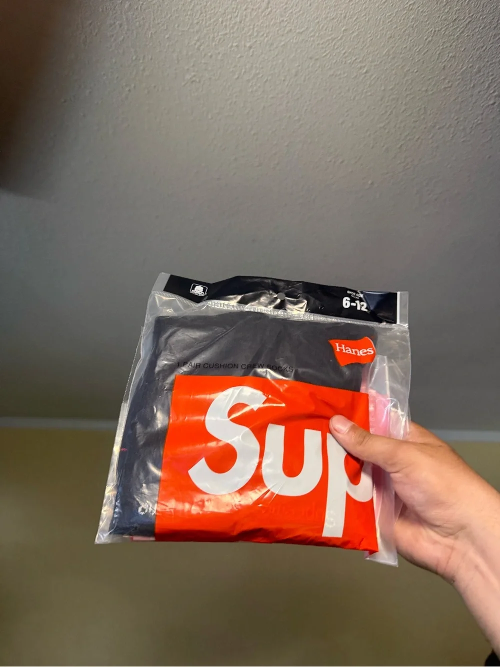 Hanes Black supreme socks with Red Accent